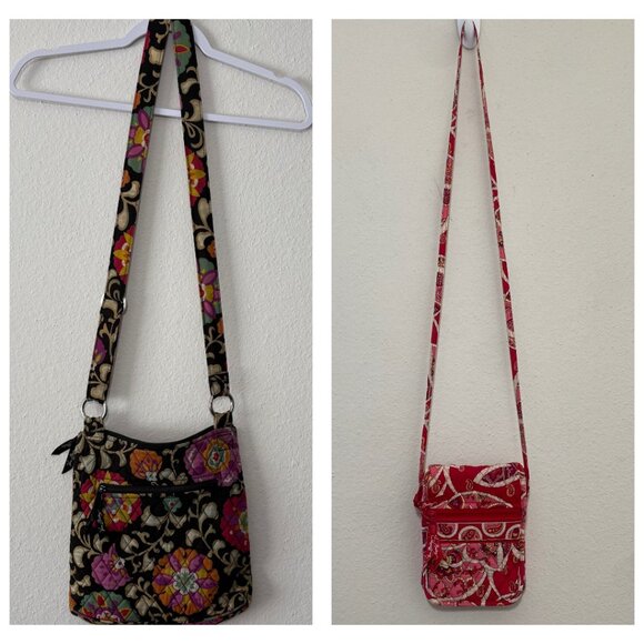 Vera Bradley Bundle (2) Hipster Crossbody Shoulder Bag Floral Quilted Pockets - Picture 1 of 16